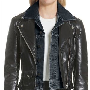 NWOT Alexander Wang Denim & Lamb Leather Jacket